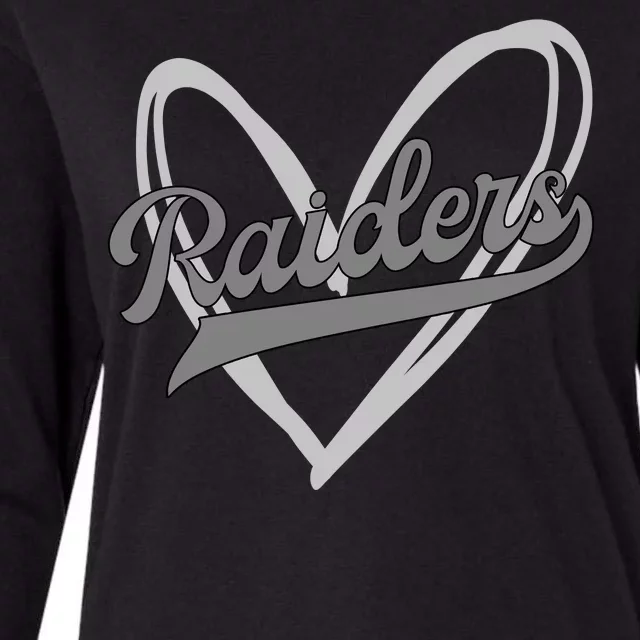 Raiders Heart Football Lover Womens Cotton Relaxed Long Sleeve T-Shirt