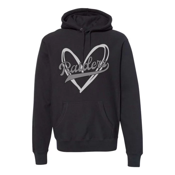 Raiders Heart Football Lover Premium Hoodie