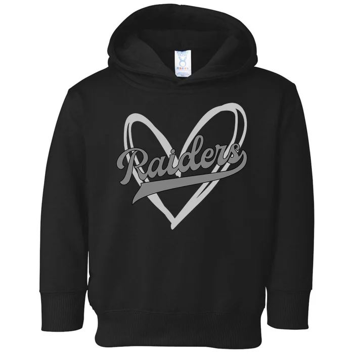 Raiders Heart Football Lover Toddler Hoodie