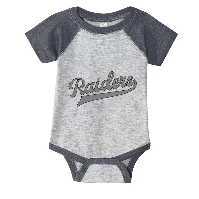 Raiders Heart Football Lover Infant Baby Jersey Bodysuit