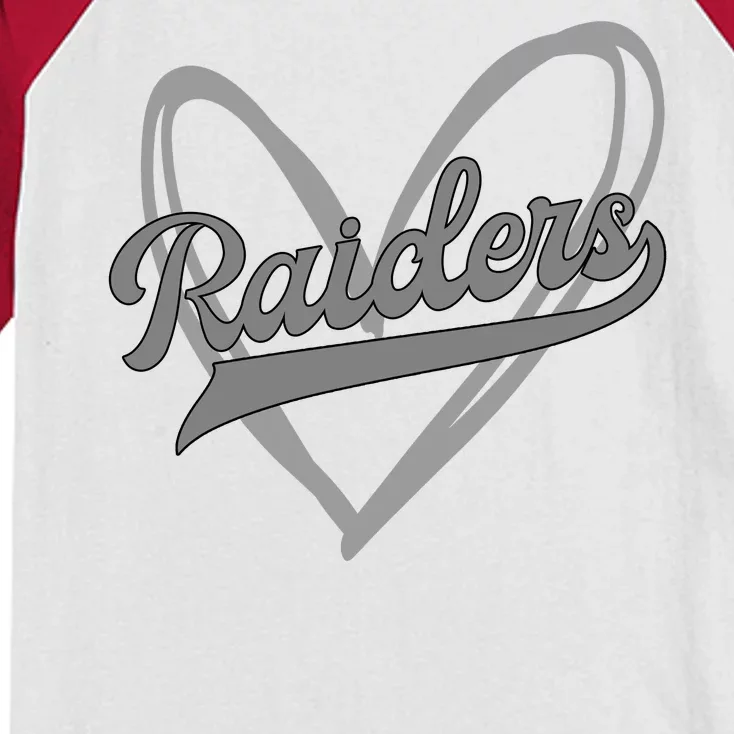 Raiders Heart Football Lover Kids Colorblock Raglan Jersey