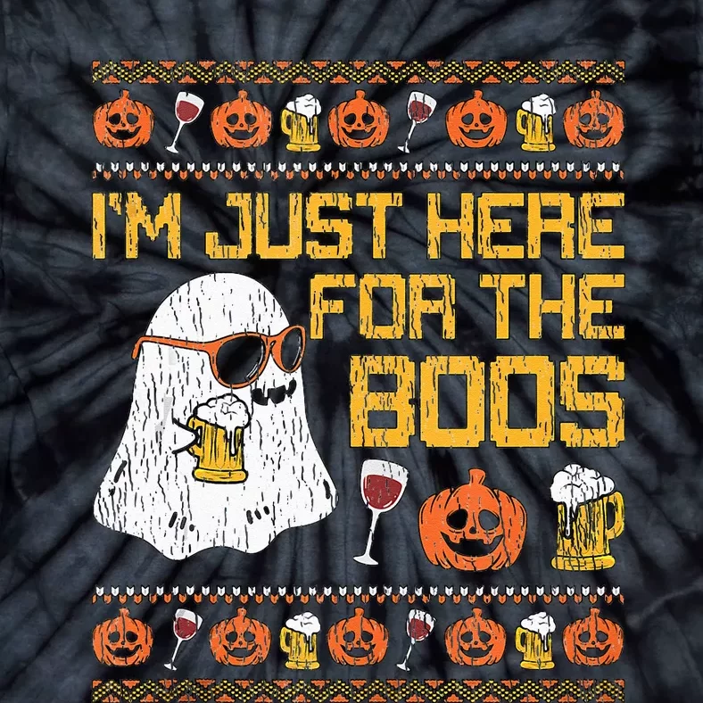 Retro Here For The Boos Ghost Halloween Costume Party Tie-Dye T-Shirt