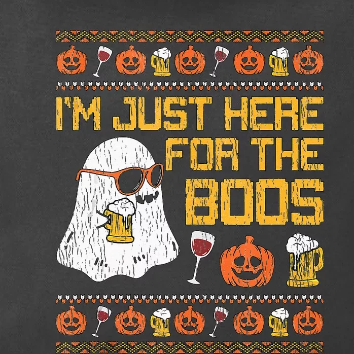 Retro Here For The Boos Ghost Halloween Costume Party Zip Tote Bag