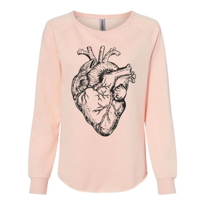 Real Heart Funny Human Anatomy Anatomical Cardiac Nurse Womens California Wash Sweatshirt