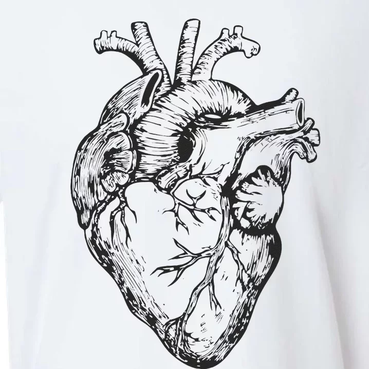 Real Heart Funny Human Anatomy Anatomical Cardiac Nurse Sueded Cloud Jersey T-Shirt