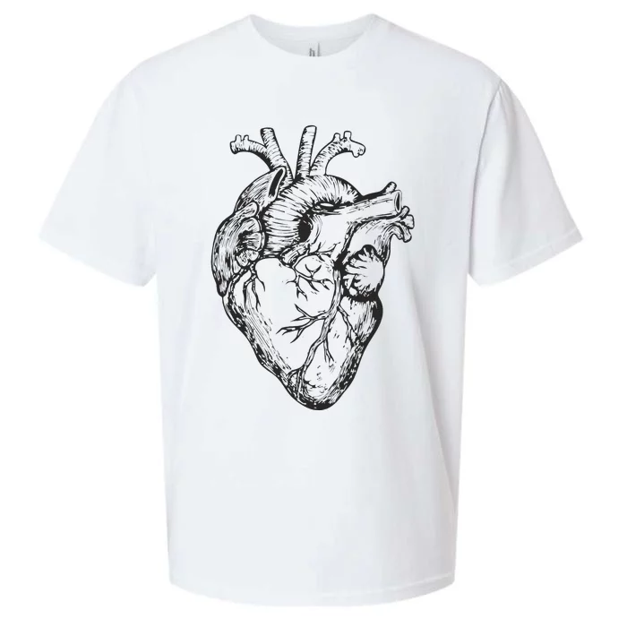 Real Heart Funny Human Anatomy Anatomical Cardiac Nurse Sueded Cloud Jersey T-Shirt