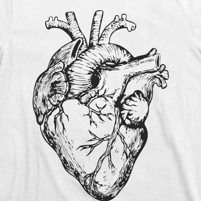 Real Heart Funny Human Anatomy Anatomical Cardiac Nurse T-Shirt