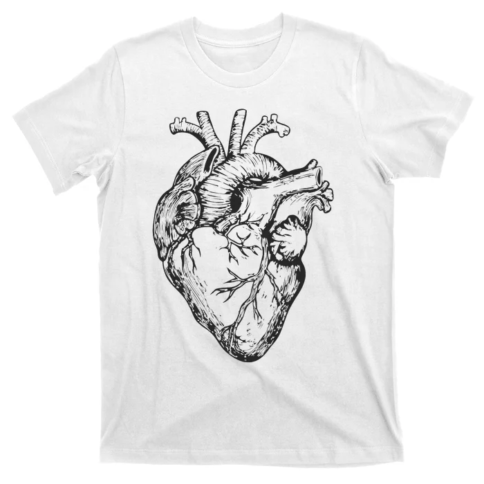 Real Heart Funny Human Anatomy Anatomical Cardiac Nurse T-Shirt