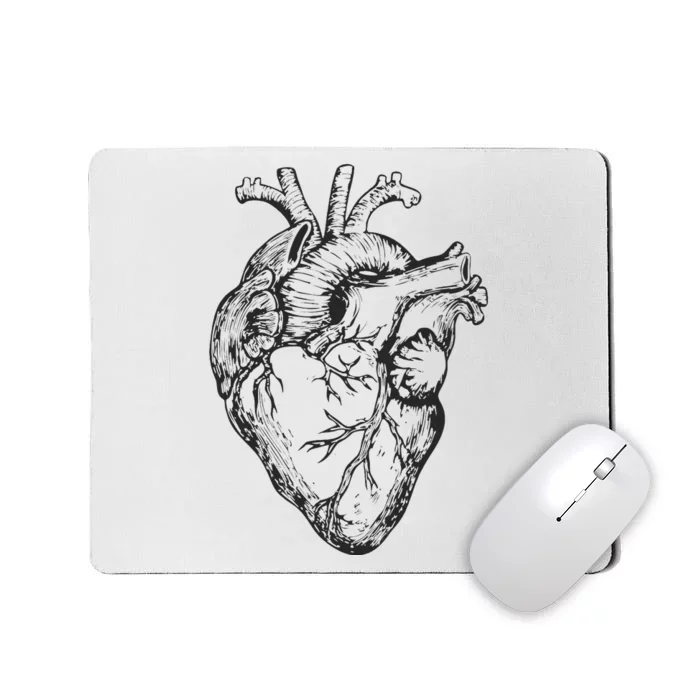 Real Heart Funny Human Anatomy Anatomical Cardiac Nurse Mousepad