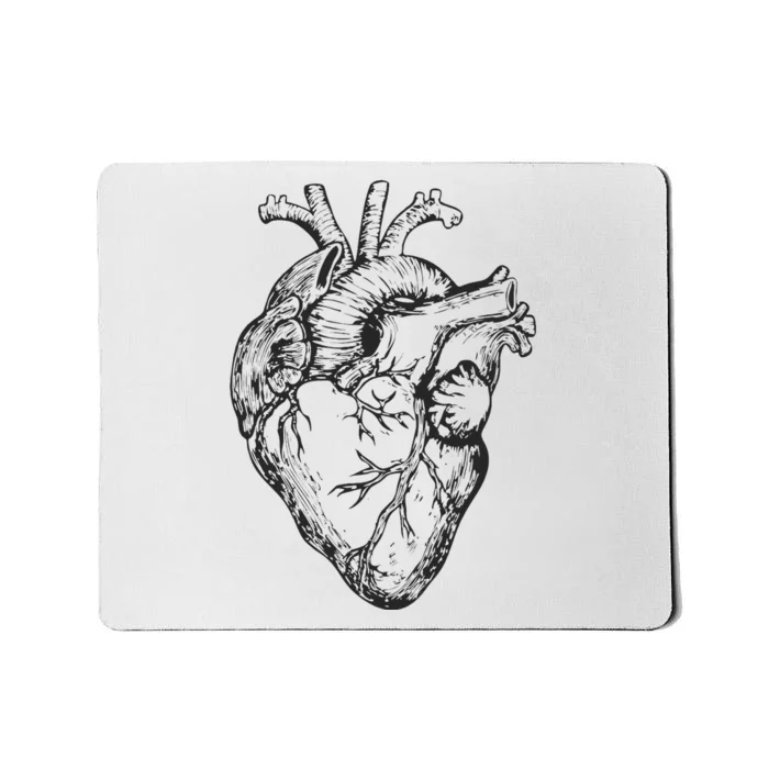 Real Heart Funny Human Anatomy Anatomical Cardiac Nurse Mousepad