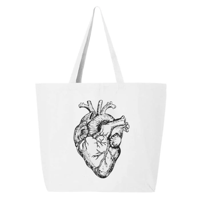 Real Heart Funny Human Anatomy Anatomical Cardiac Nurse 25L Jumbo Tote