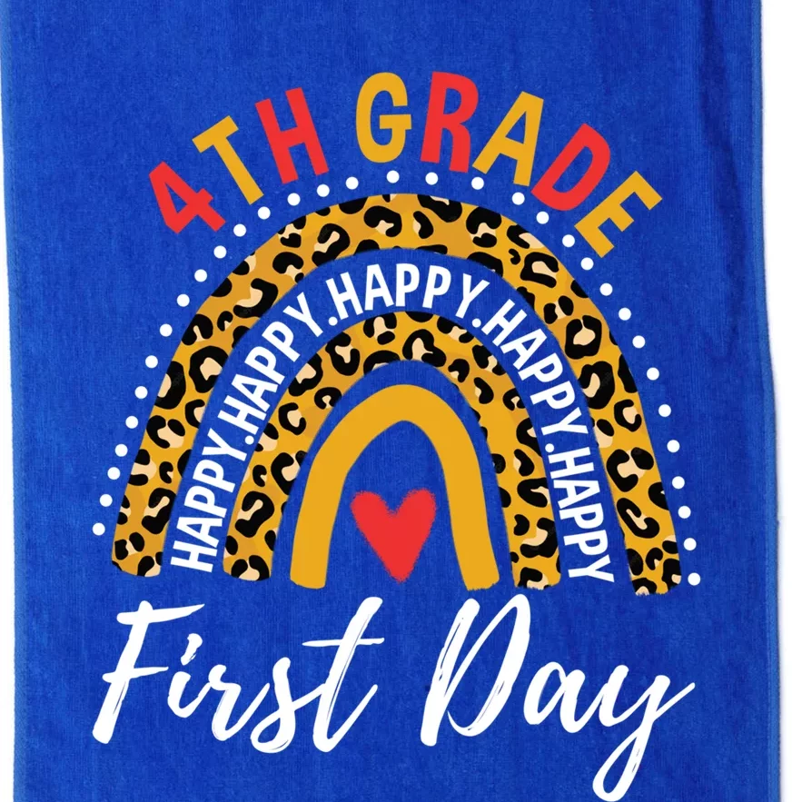 Rainbow Happy First Day Of School 4Th Grade Teacher Funny Gift Platinum Collection Golf Towel