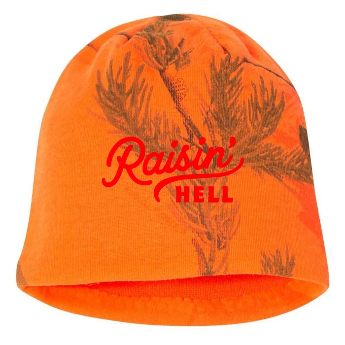 Raisin Hell Funny & Humorous Southern Phrase And Saying Country Kati - Camo Knit Beanie