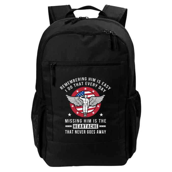 Remembering Him Fallen Hero Angel Soldier Daily Commute Backpack