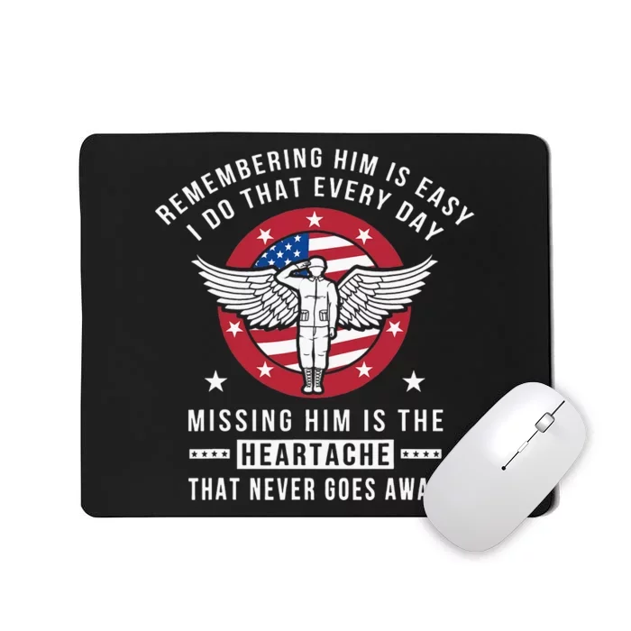 Remembering Him Fallen Hero Angel Soldier Mousepad