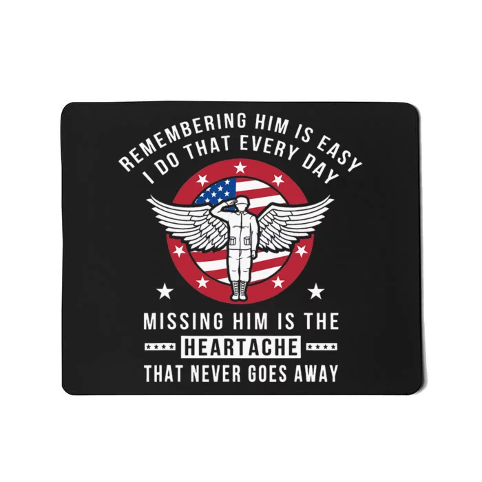 Remembering Him Fallen Hero Angel Soldier Mousepad