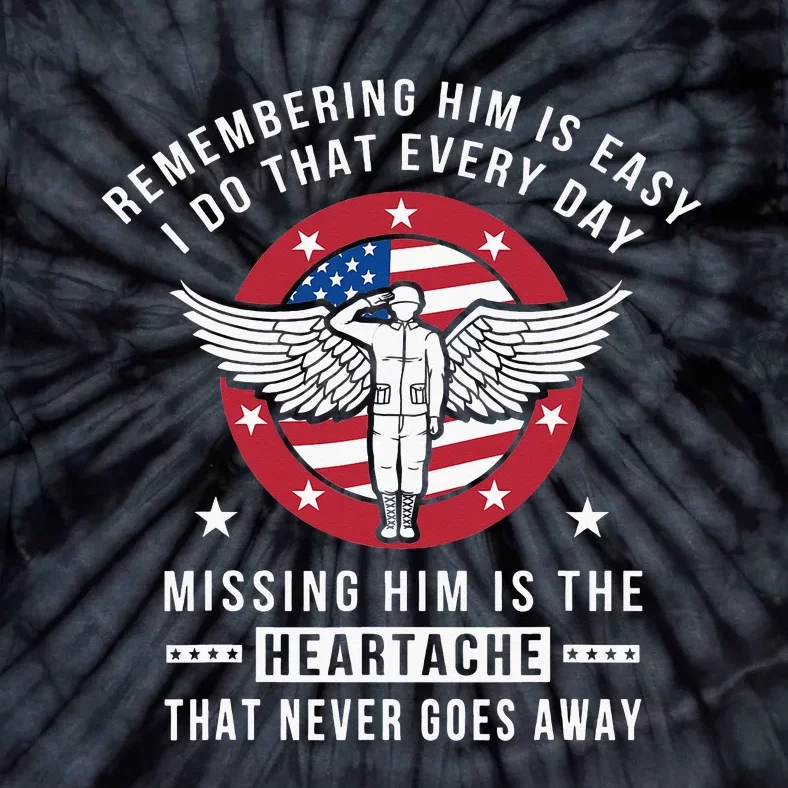 Remembering Him Fallen Hero Angel Soldier Tie-Dye T-Shirt