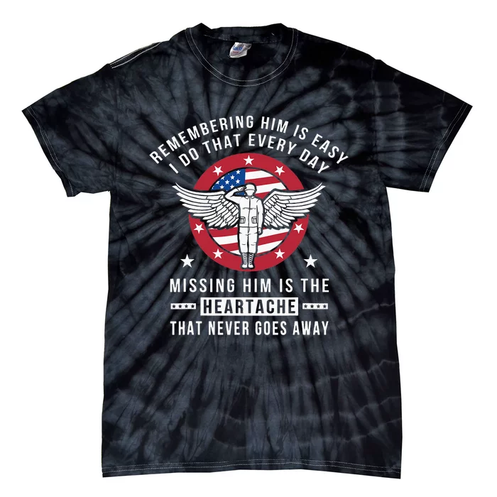 Remembering Him Fallen Hero Angel Soldier Tie-Dye T-Shirt