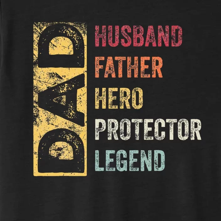 Retro Husband Father Hero Protector Legend Father Day Dad ChromaSoft Performance T-Shirt