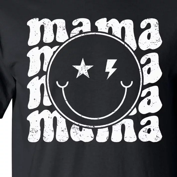 Retro Happy Face Mama Groovy Trendy New Mom Smile Face Tall T-Shirt