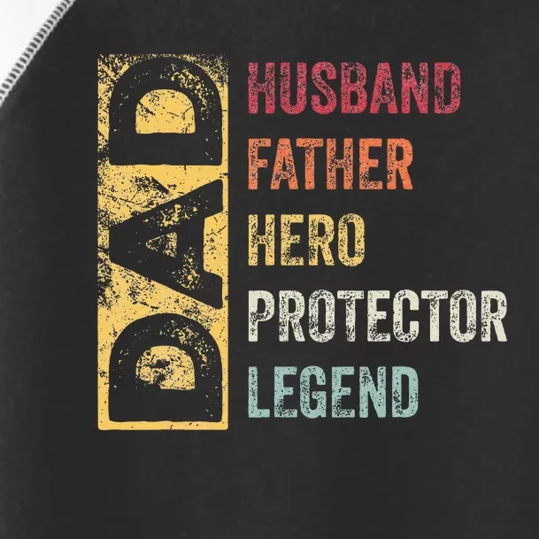 Retro Husband Father Hero Protector Legend Father Day Dad Toddler Fine Jersey T-Shirt