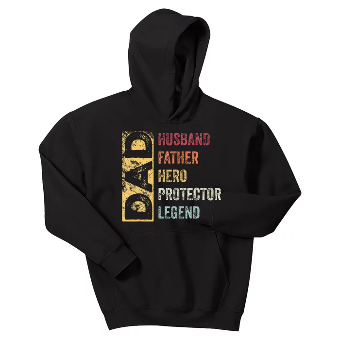 Retro Husband Father Hero Protector Legend Father Day Dad Kids Hoodie