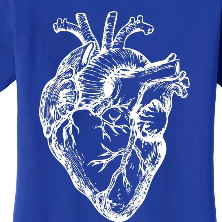 Real Heart Funny Hu Anatomy Anatomical Cardiac Nurse Gift Women's T-Shirt