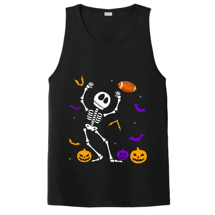 Retro Halloween Football Player Skeleton Football Lover Funny Gift Performance Tank