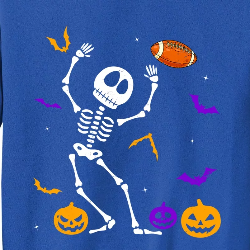 Retro Halloween Football Player Skeleton Football Lover Funny Gift Tall Sweatshirt