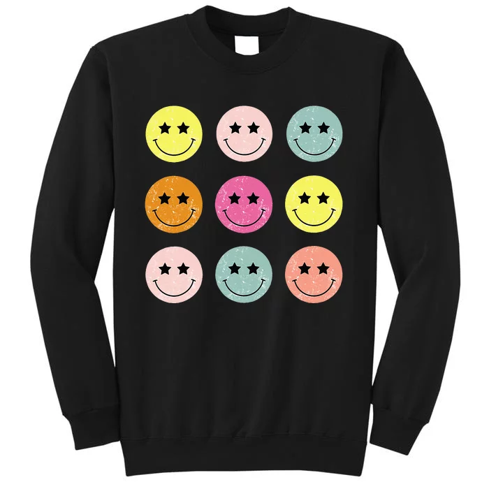 Retro Happy Face Checkered Pattern For Women Men Kids Tall Sweatshirt