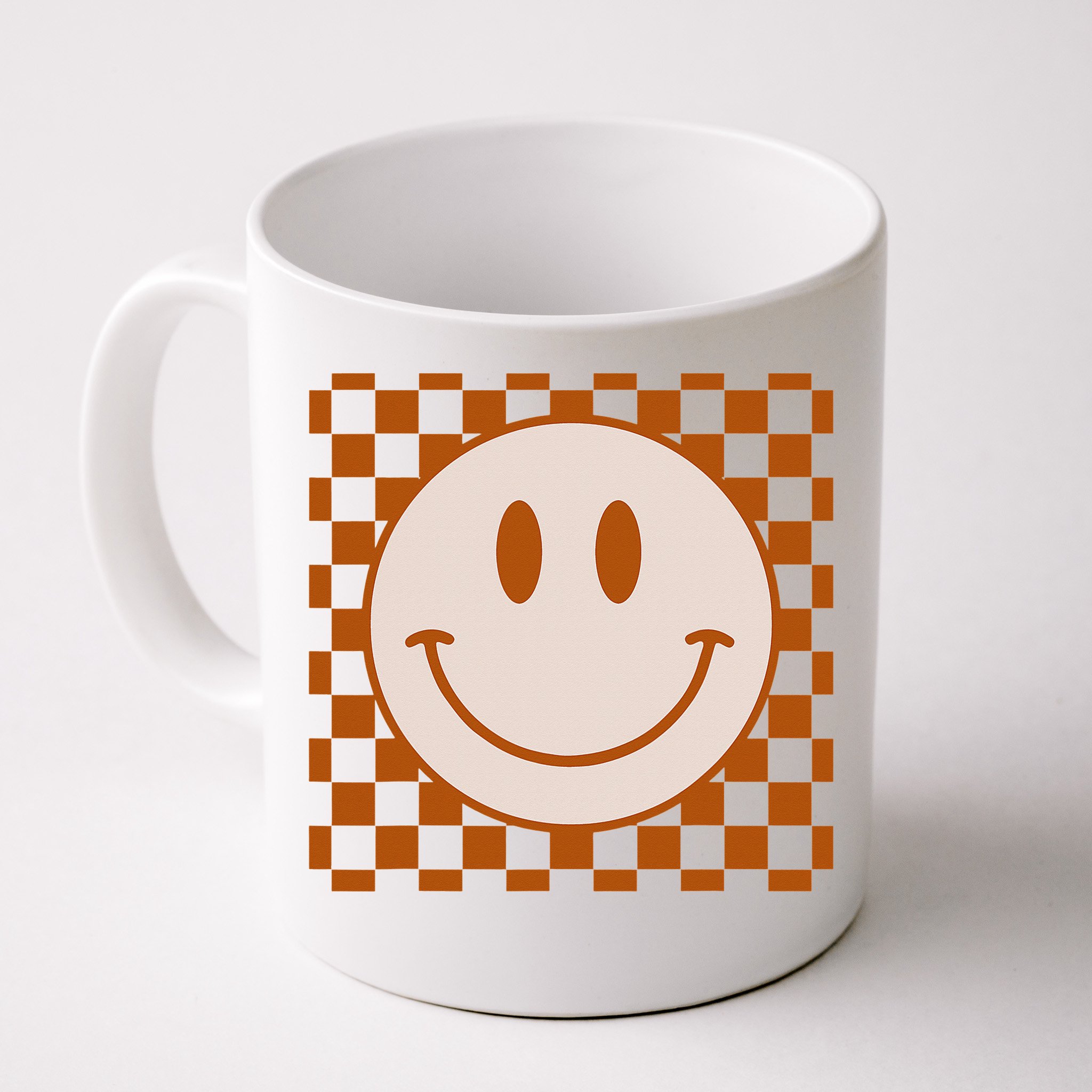 Smiley Face Checkered Coffee Mug