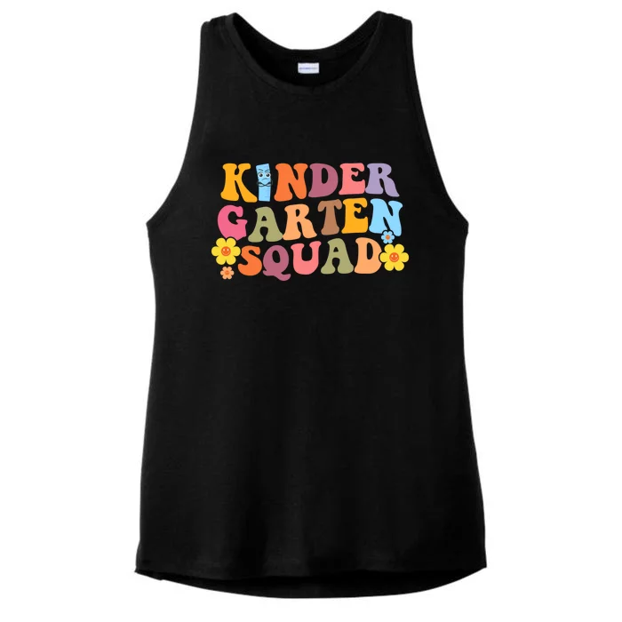 Retro Hippie Groovy Kindergarten Squad Funny Gift Ladies Tri-Blend Wicking Tank