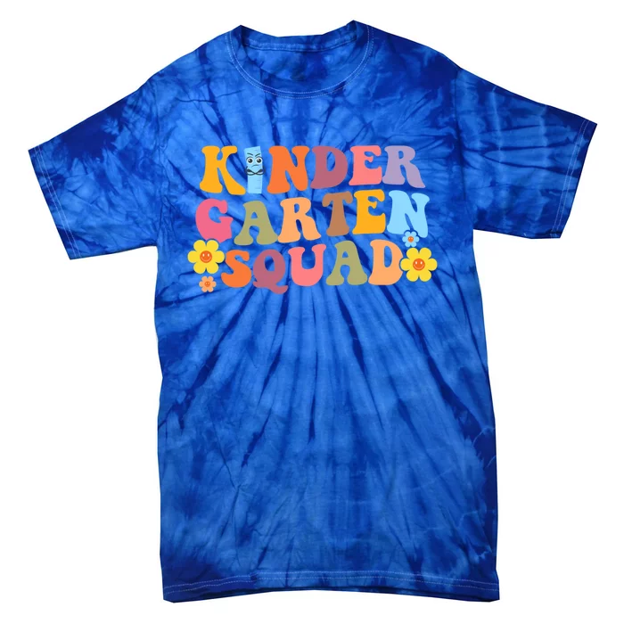 Retro Hippie Groovy Kindergarten Squad Funny Gift Tie-Dye T-Shirt