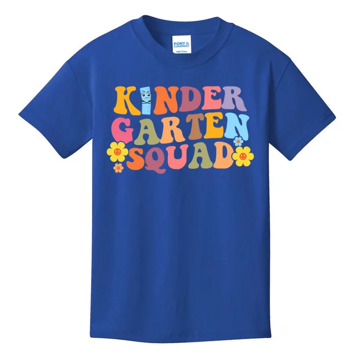 Retro Hippie Groovy Kindergarten Squad Funny Gift Kids T-Shirt