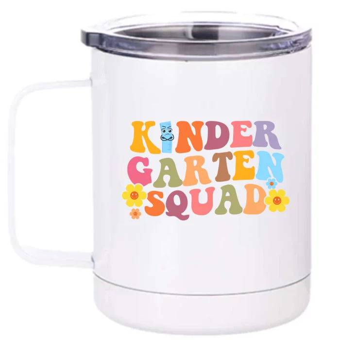 Retro Hippie Groovy Kindergarten Squad Funny Gift Front & Back 12oz Stainless Steel Tumbler Cup