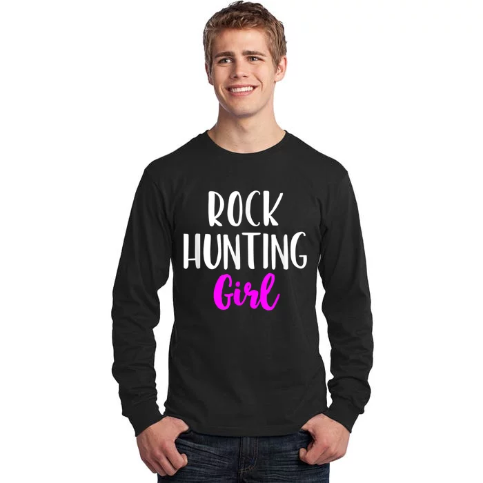 Rock Hunting Girl Women Hunter Collector Geologist Tall Long Sleeve T-Shirt