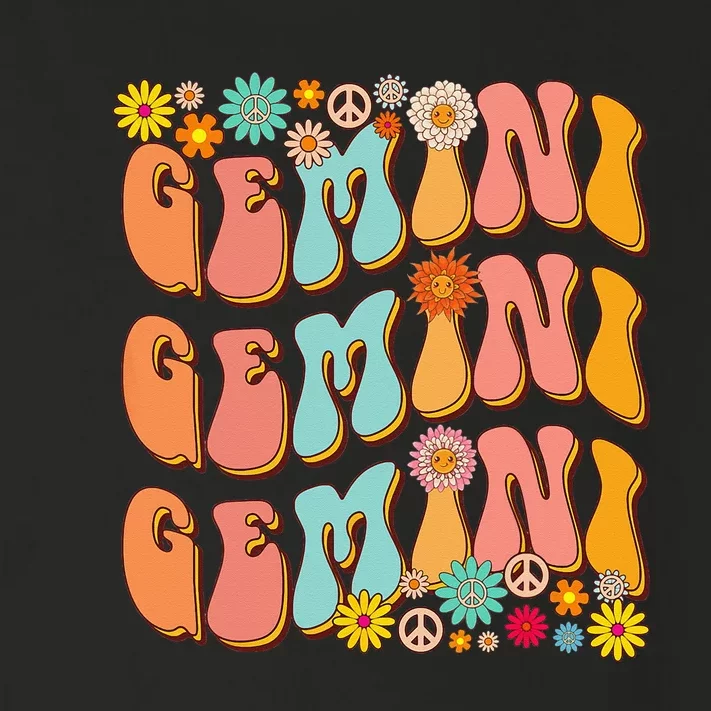 Retro Hippie Gemini Birthday Funny Gemini Zodiac Birthday Toddler Long Sleeve Shirt