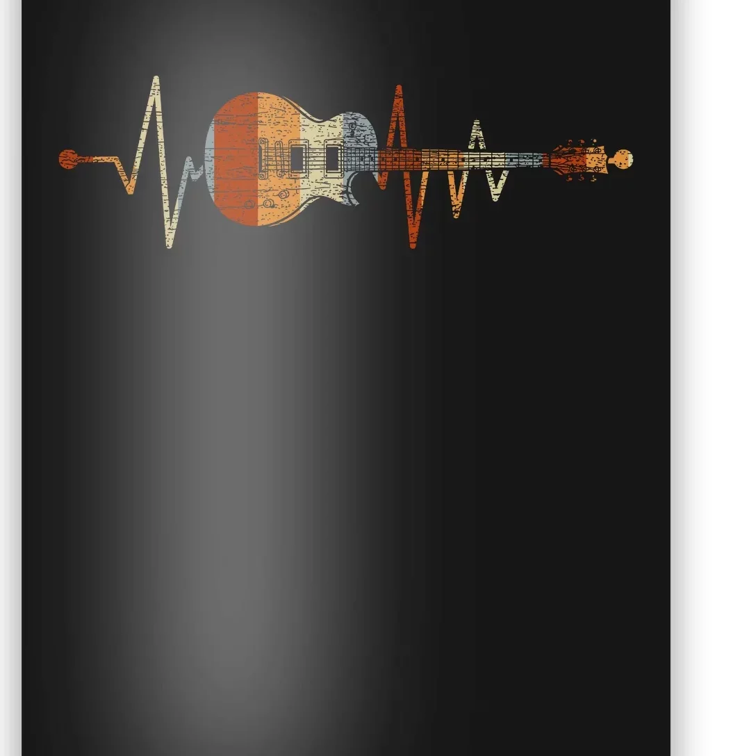 Retro Heartbeat Guitar Poster