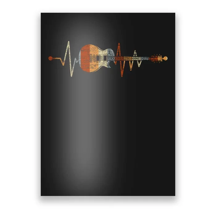 Retro Heartbeat Guitar Poster