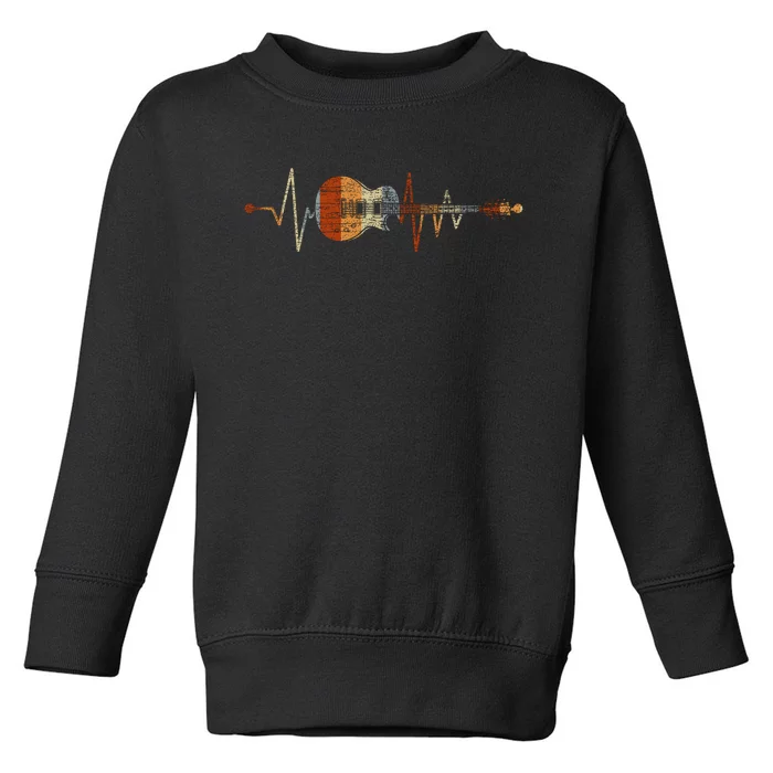 Retro Heartbeat Guitar Toddler Sweatshirt