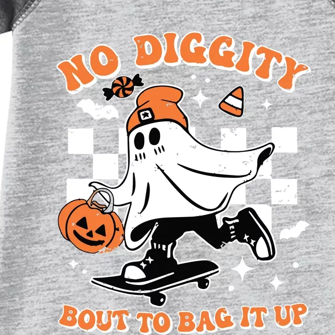 Retro Halloween Ghost No Diggity Bout To Bag It Up Infant Baby Jersey Bodysuit