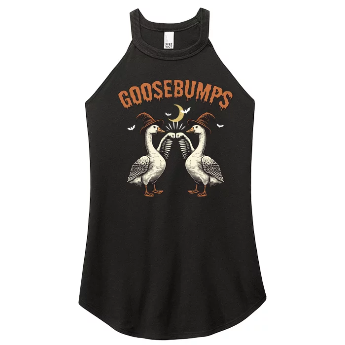 Retro Halloween Goose Witch Spooky Season Women’s Perfect Tri Rocker Tank