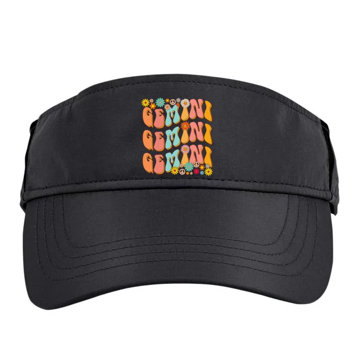 Retro Hippie Gemini Birthday Funny Gemini Zodiac Birthday Adult Drive Performance Visor