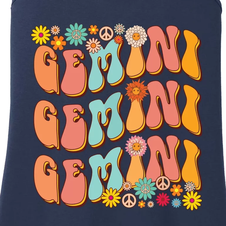 Retro Hippie Gemini Birthday Funny Gemini Zodiac Birthday Ladies Essential Tank