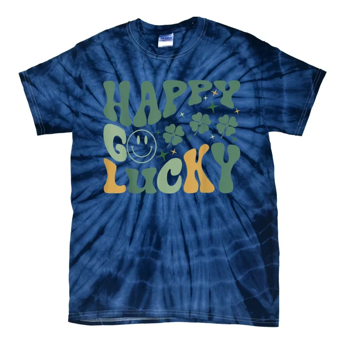 Retro Happy Go Lucky Boy St Patricks Day Tie-Dye T-Shirt