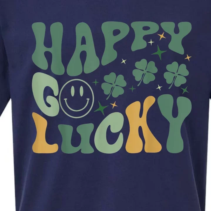 Retro Happy Go Lucky Boy St Patricks Day Sueded Cloud Jersey T-Shirt