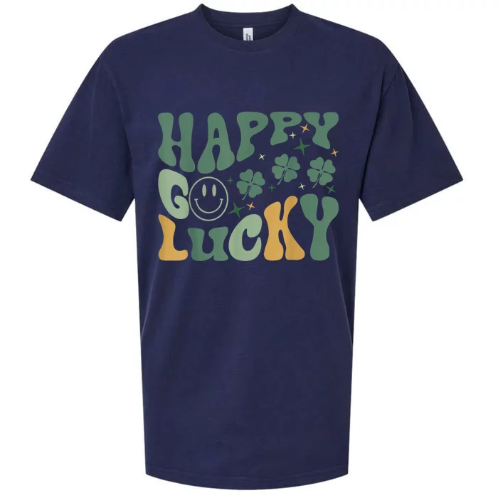 Retro Happy Go Lucky Boy St Patricks Day Sueded Cloud Jersey T-Shirt