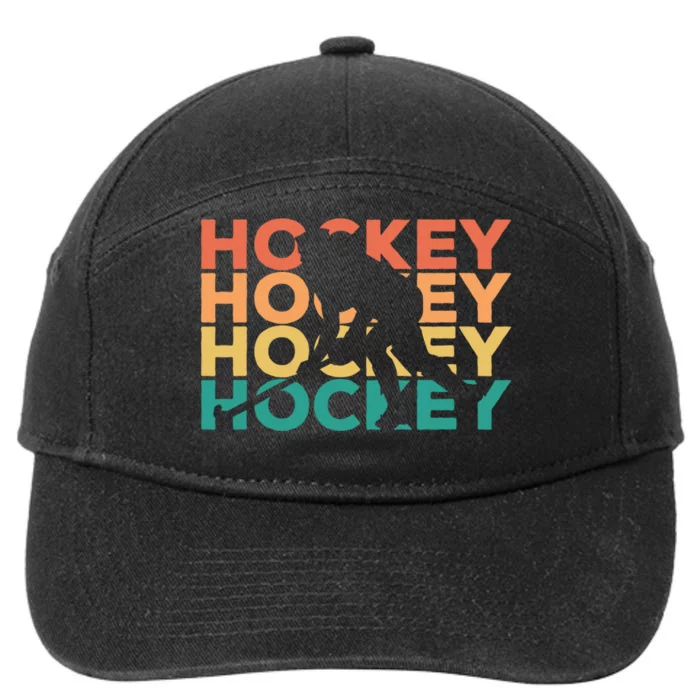 Retro Hockey Gift For Hockey Players Cute Gift 7-Panel Snapback Hat