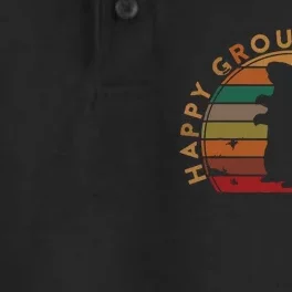 Retro Happy Groundhog Day Sunset Gift Ground Hog Silhouette Dry Zone Grid Performance Polo