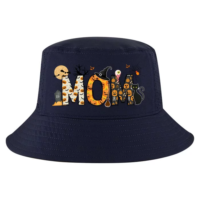 Retro Halloween Ghost Spooky Mom Mama Halloween Costume Gift Cool Comfort Performance Bucket Hat